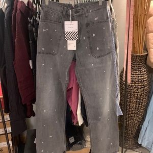 Free people x Sandrine Rose grey colored polka dot jeans
